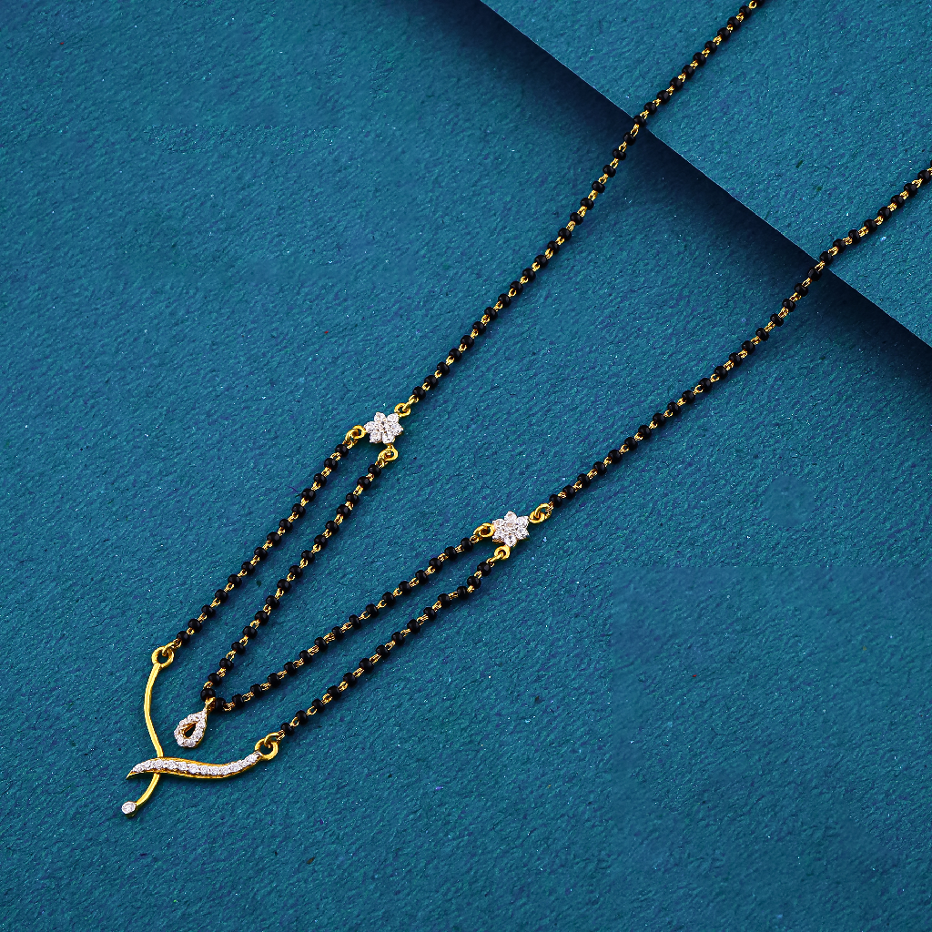 22K 916 DOUBLE PENDANT STYLE SINGAL LINE MANGALSUTRA