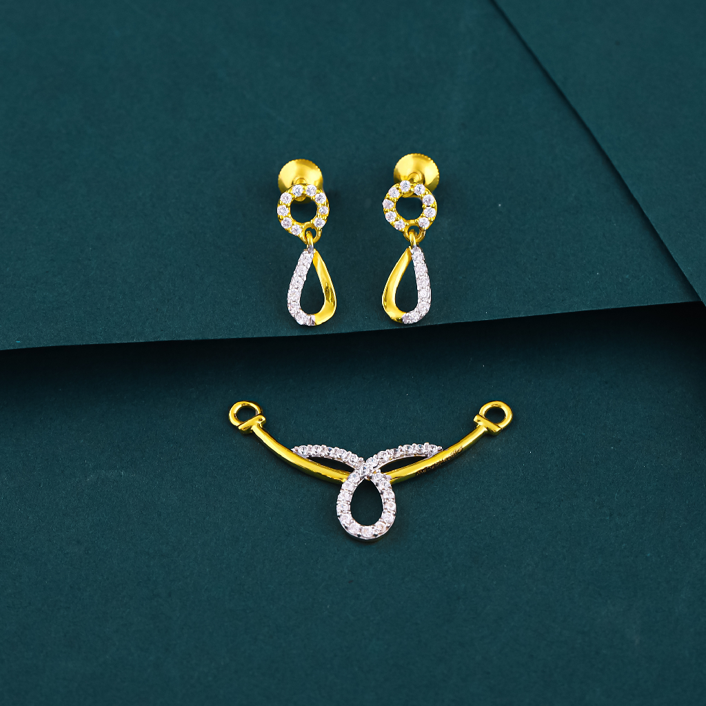 22K Gold Fancy Mangalsutra Pendent Set