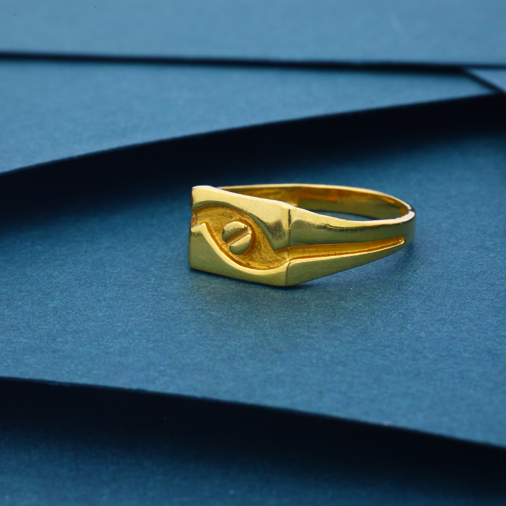 22K Plain Gold Ring For Men
