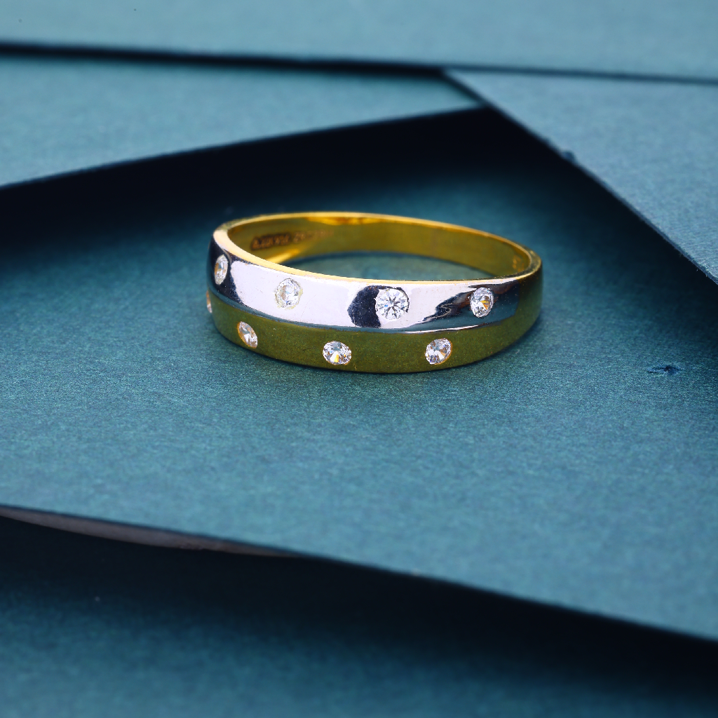 22K Gold Rodium Diamond Ring For Men's