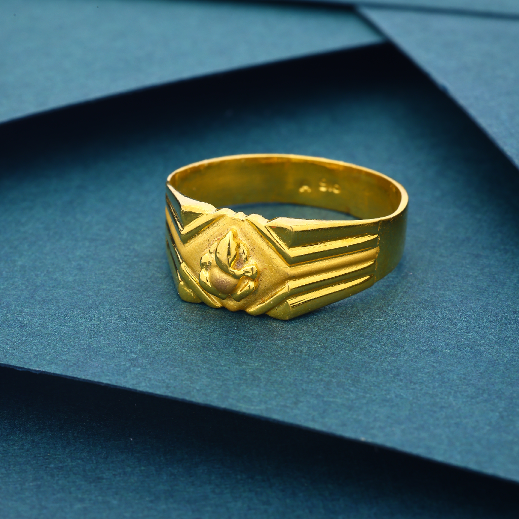 22K 916 Ganesh Design Regular Wearing Gold Ring For Mens