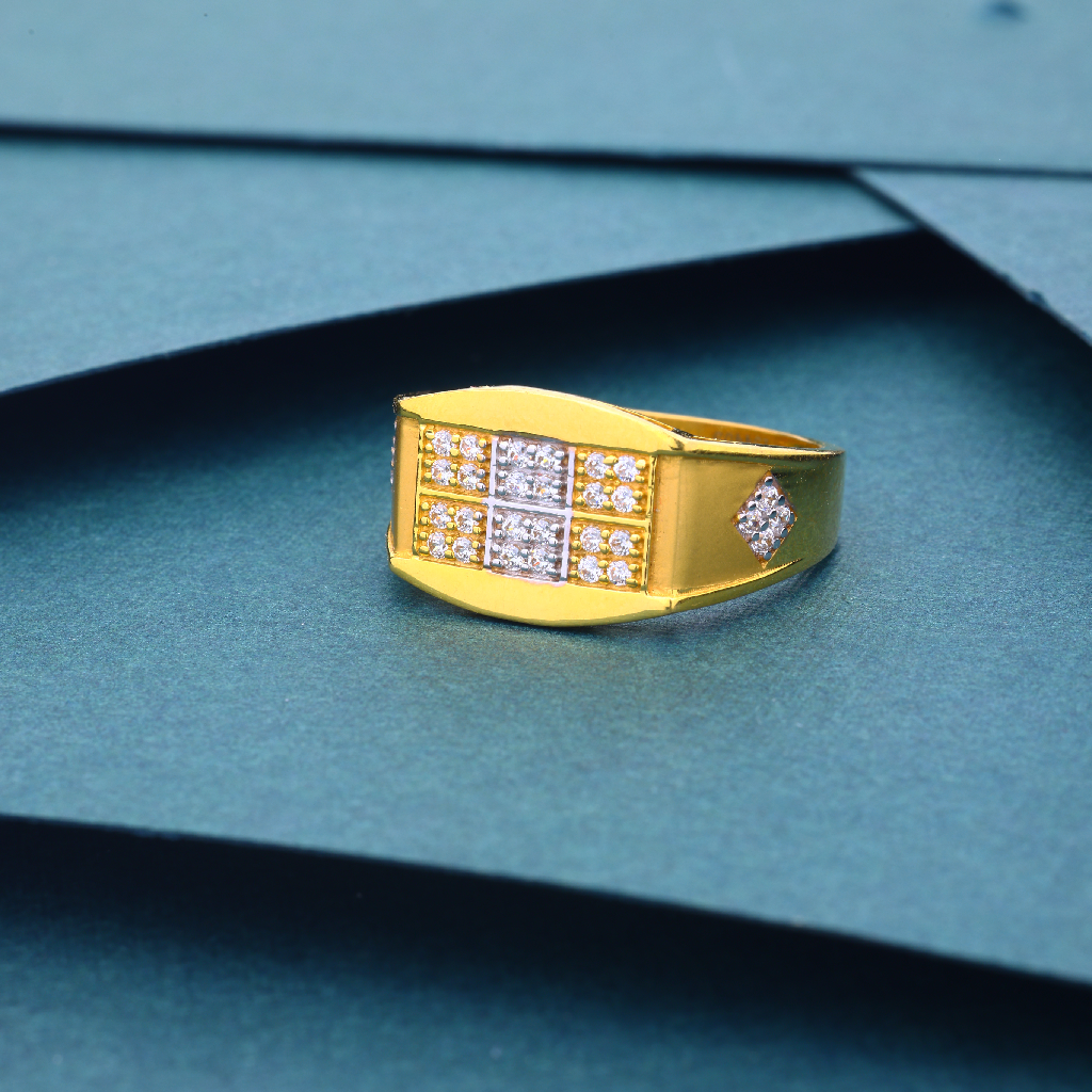 22K 916 Fancy Regular Wearing Diamond Ring For Mens