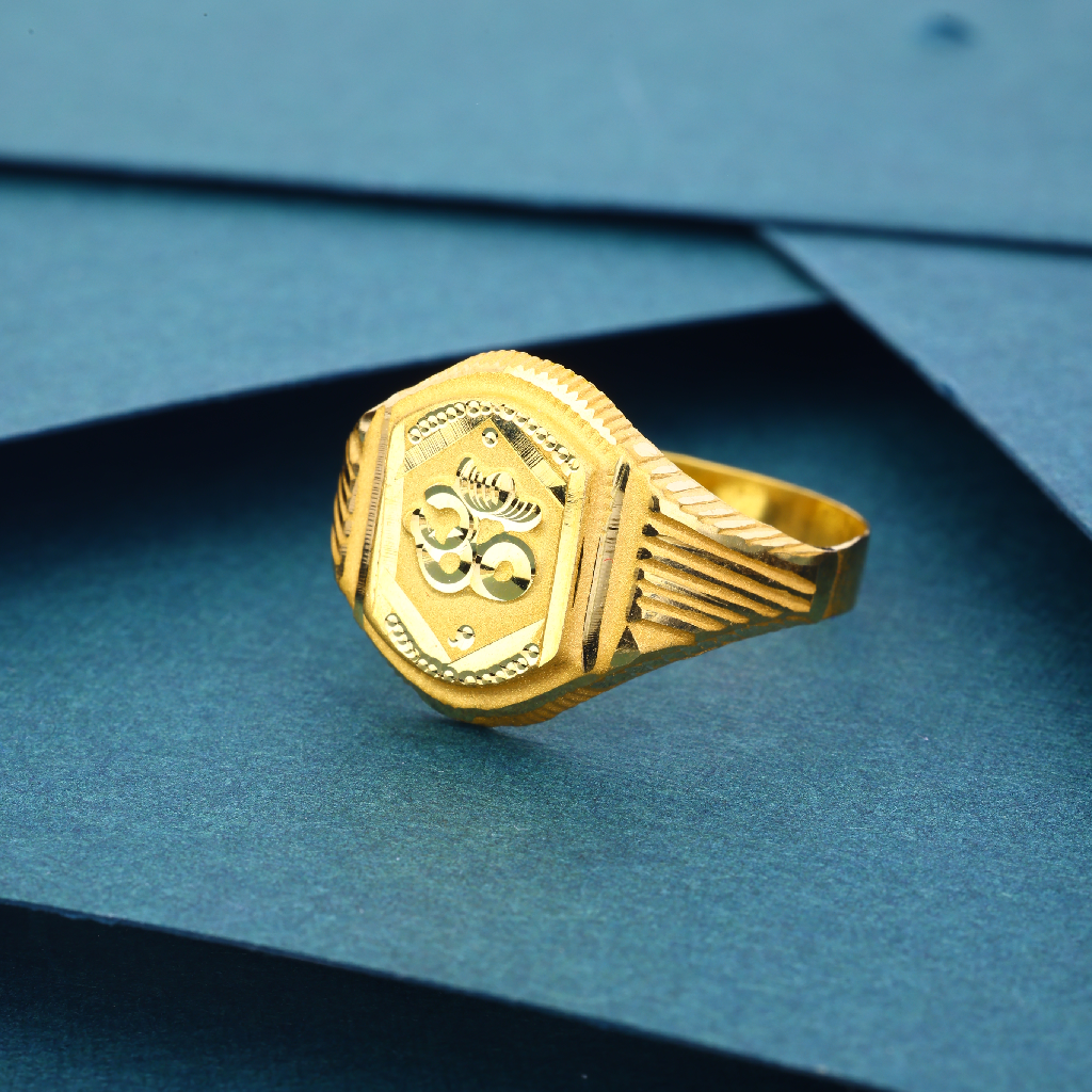 22K 916 OM Design Occasionally Wearing Gold Ring For Mens