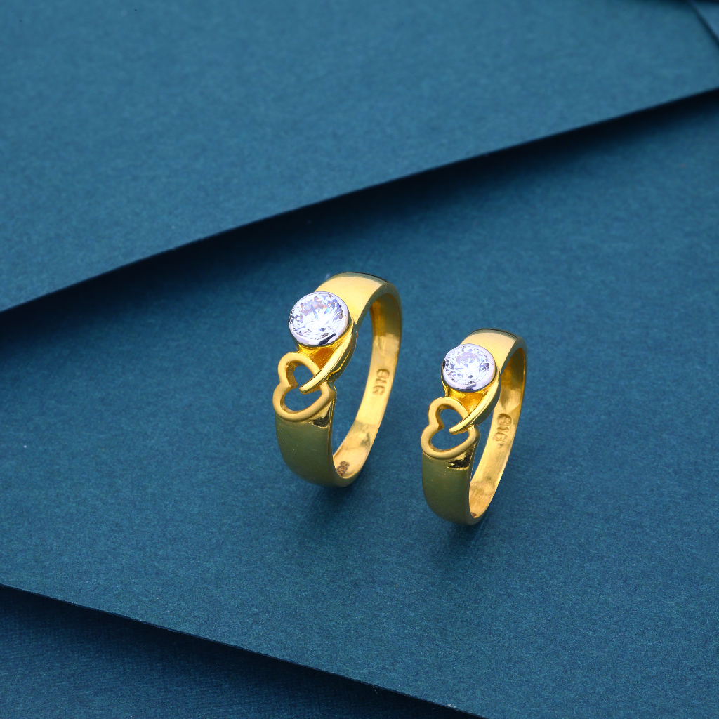 22K Gokd Single Stone Couple Ring