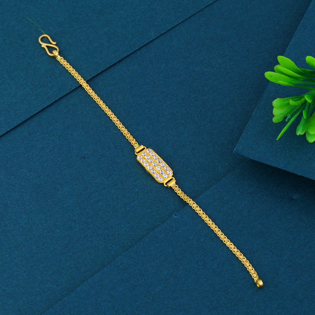 22K Gold Stone Sitting Children Bracelet