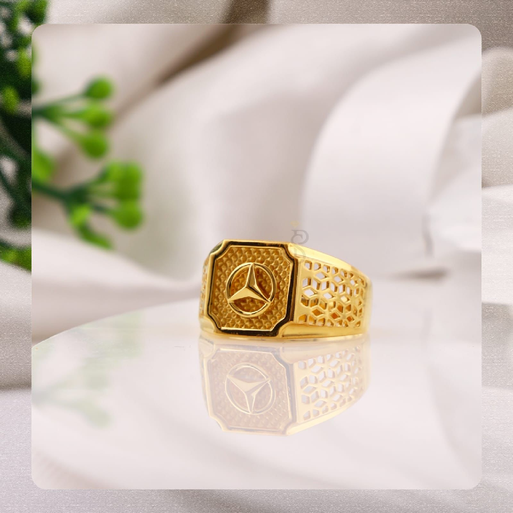 916 gold classic mercedes pattern ring