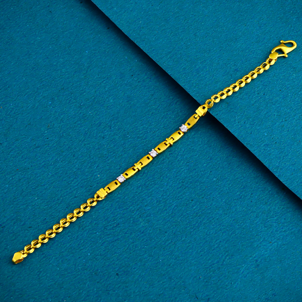 22K 916 Gold Fancy Modern Stone Bracelet