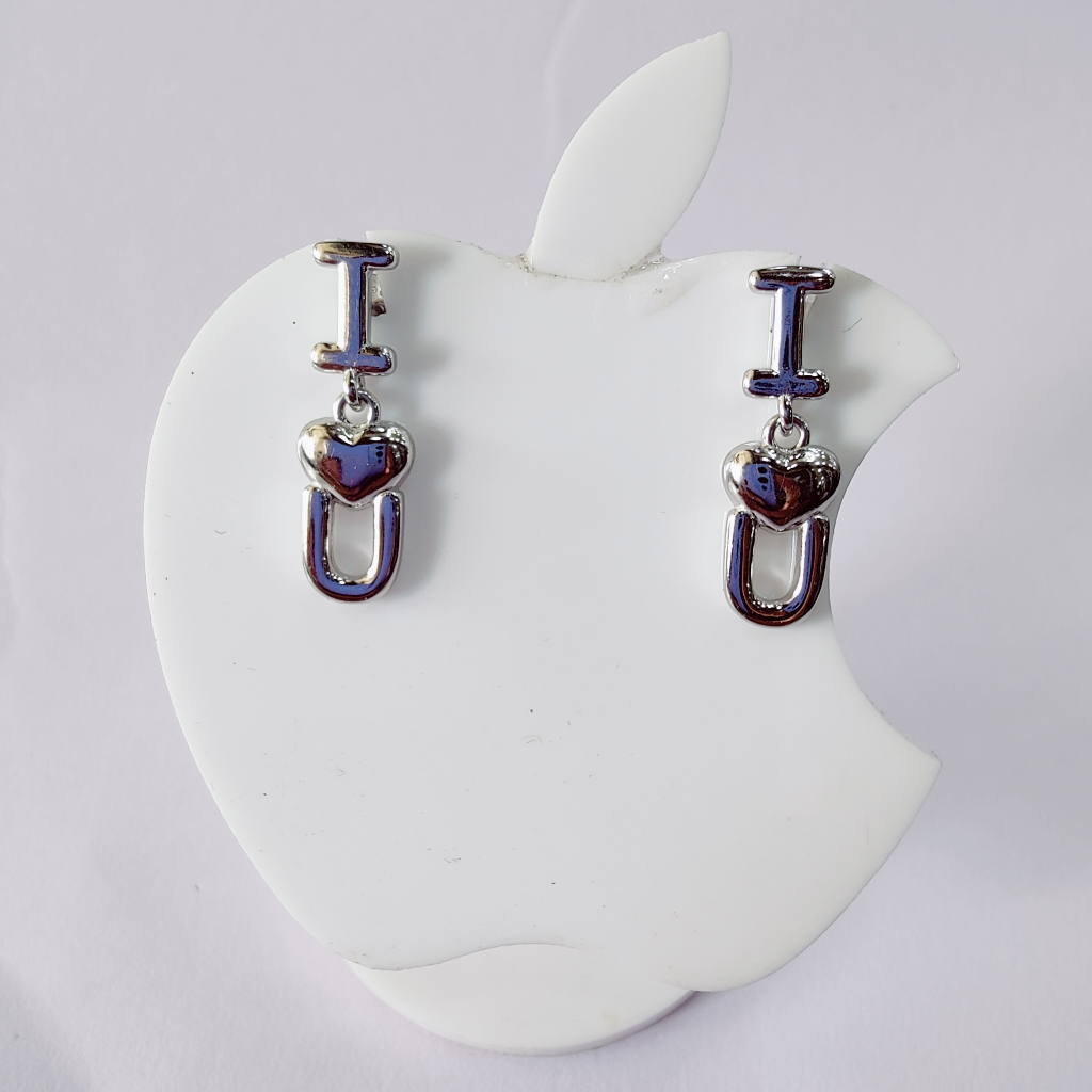 925 Sterling Silver Exclusive I Love You  Hanging Earrings