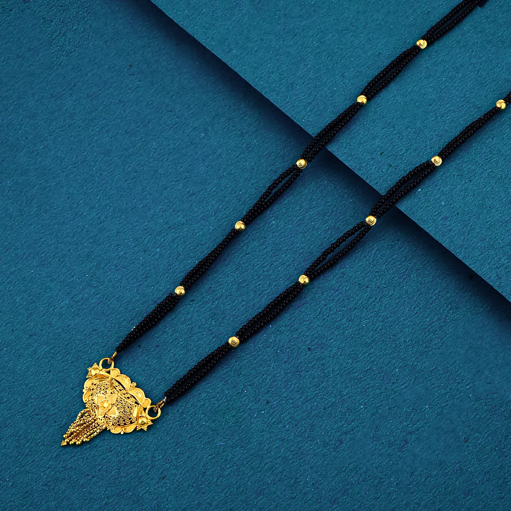 22K 916 Light Weight Double Line Fancy Mangalsutra