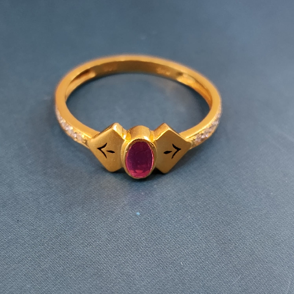 22k 916 gold exclusive stone fancy ladies ring