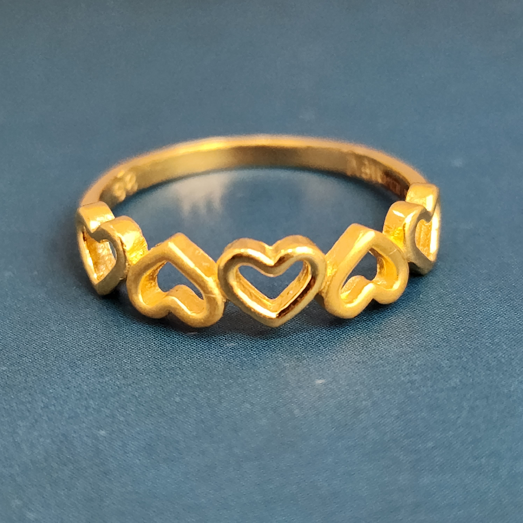 22k gold plain heart shape ladies ring