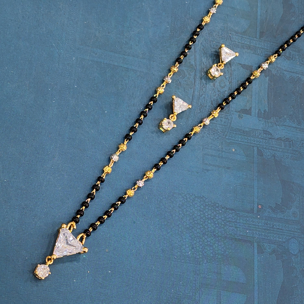 1.Gram Gold Forming Fashion Jewellery Stone Mangalsutra