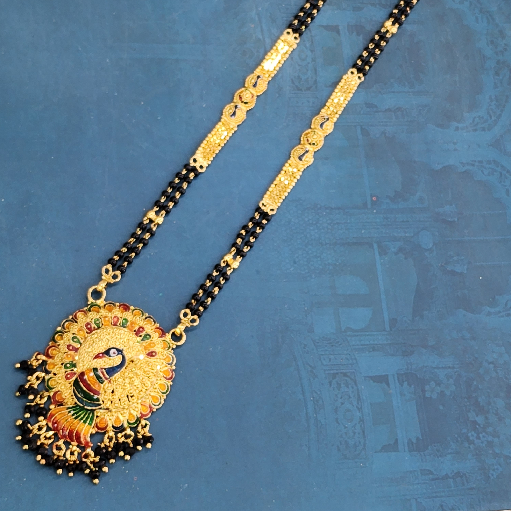 1. gram gold long Peacock forming fashion jewellery mangalsutra