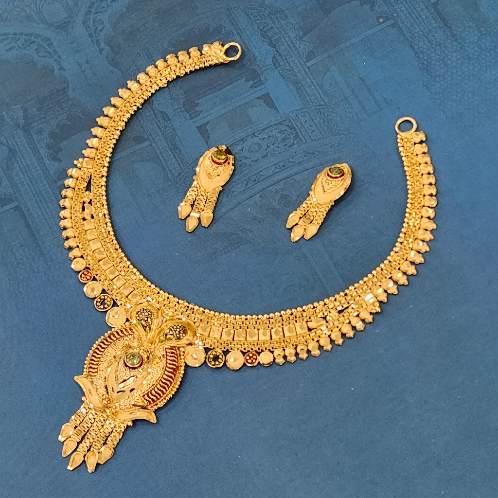 1.gram gold forming Stunning fashion jewellery necklace set