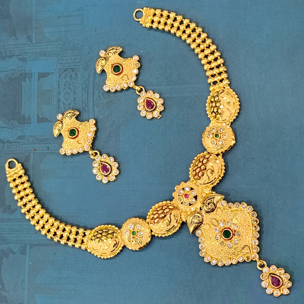 1.Gram Gold Forming Jewellery Necklace Set