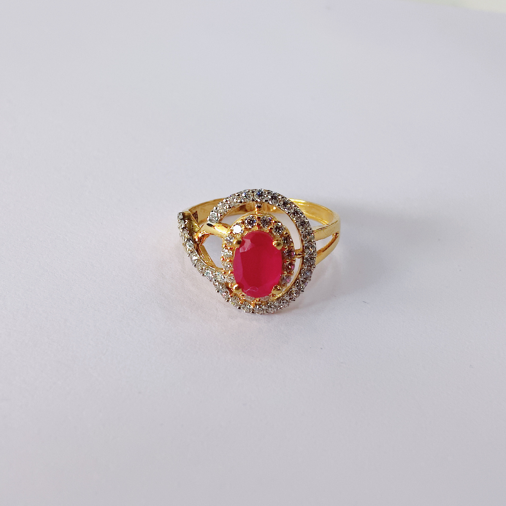 22k Gold Colour Stone Sitting Ledies Ring