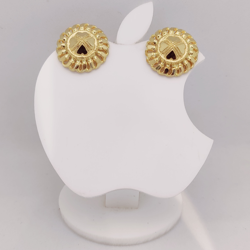 22k Gold Plane Round Shape Earring