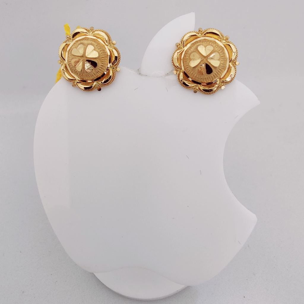 22k gold Plain round shape earring
