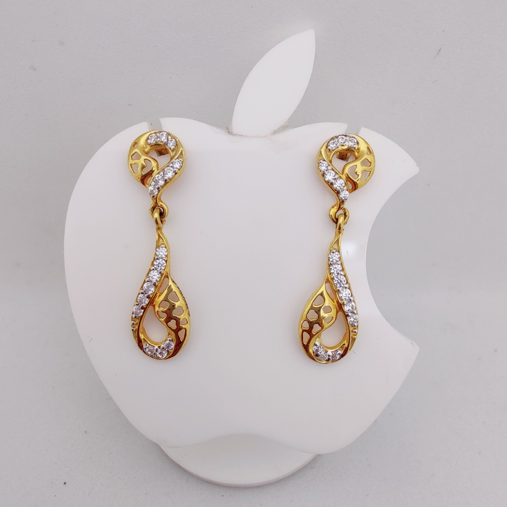 22k Gold Exclusive Stone Hanging Earring