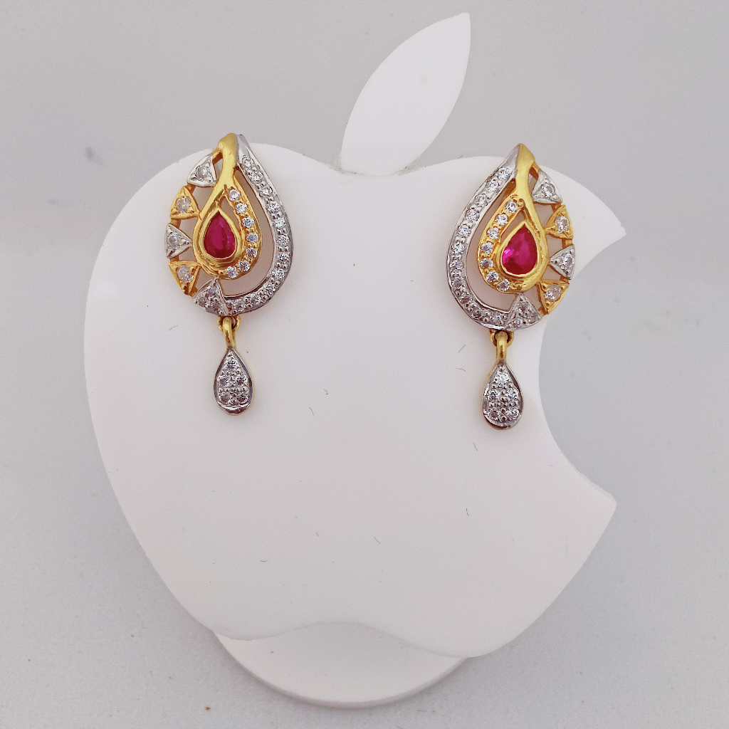 22k Gold Exclusive Red Stone Earring