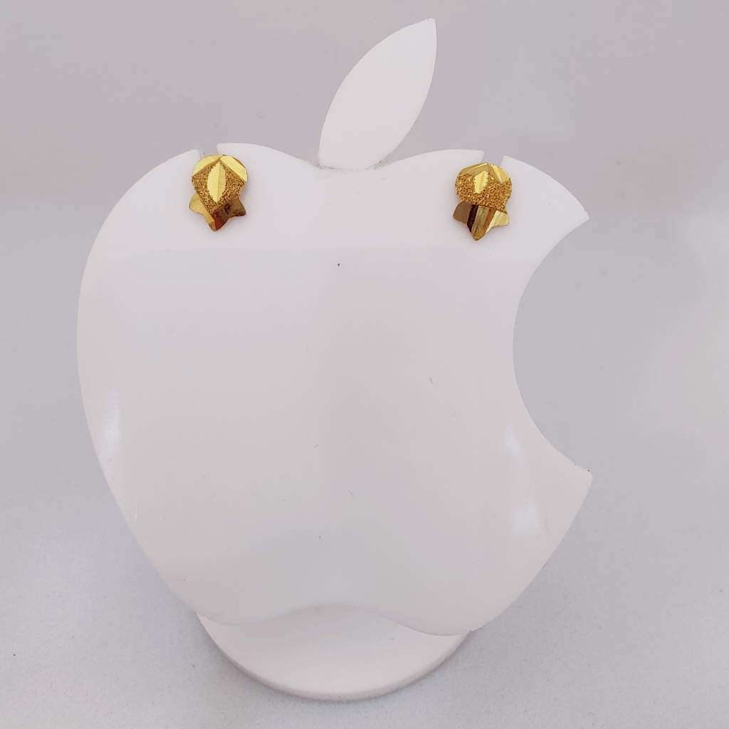 22k gold plain ladies earring