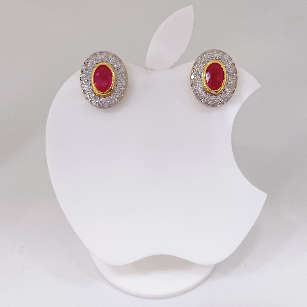 22k gold exclusive diamond ovel shape earring