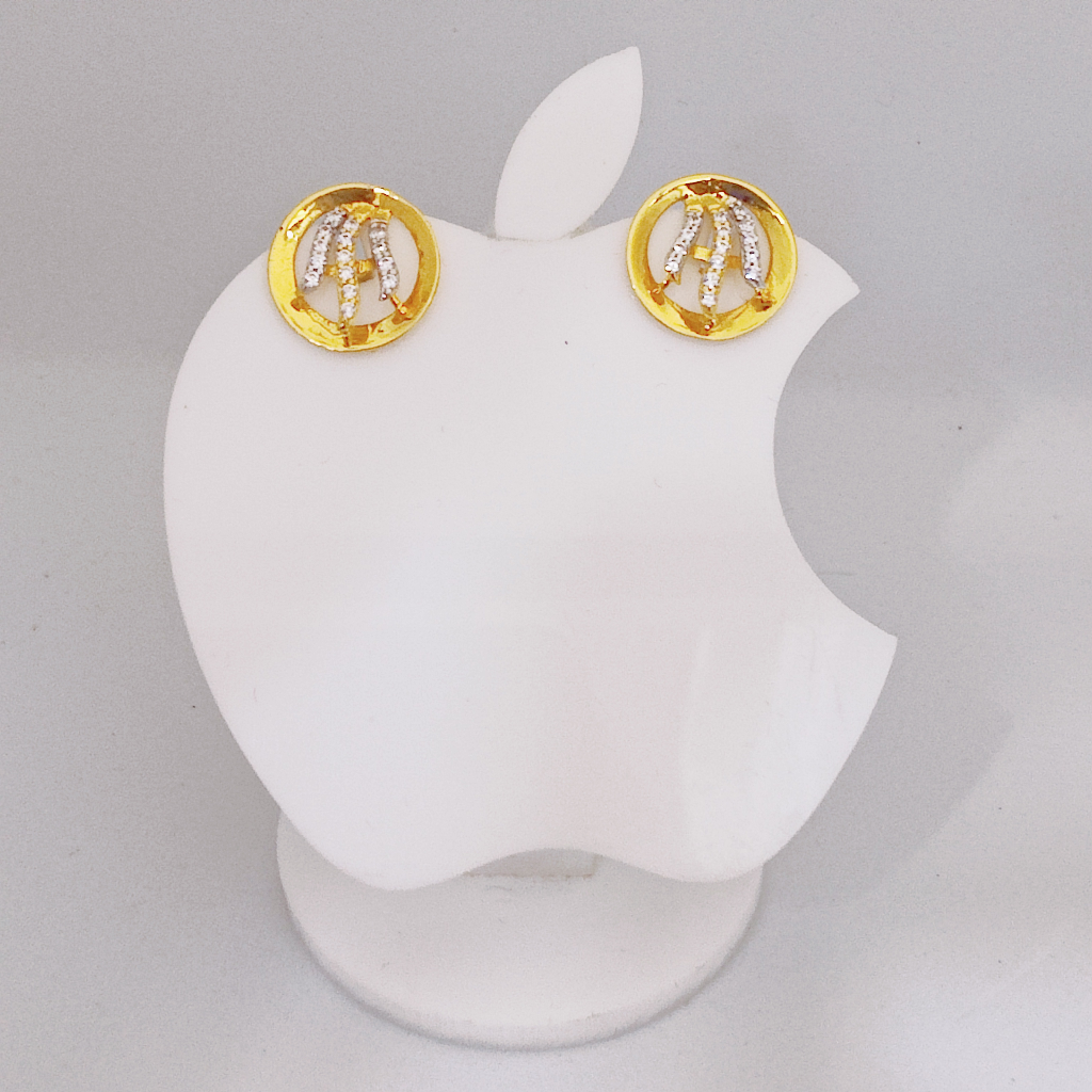 18k gold exclusive round shape ladies earring