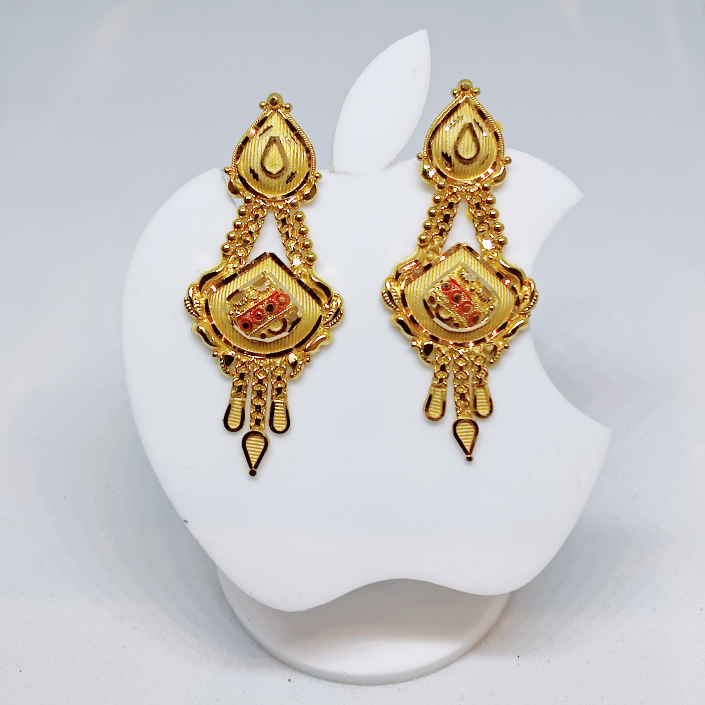 20k gold plain hanging ladies earring