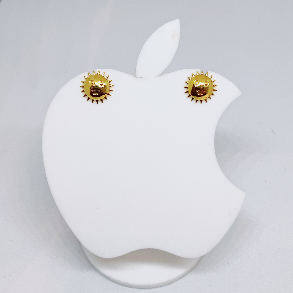 18k gold plain sunflower design ladies earring