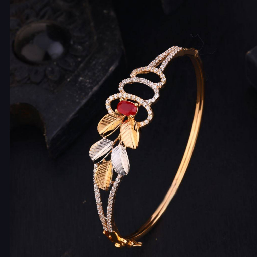 22k gold leaf design ladies bracelet