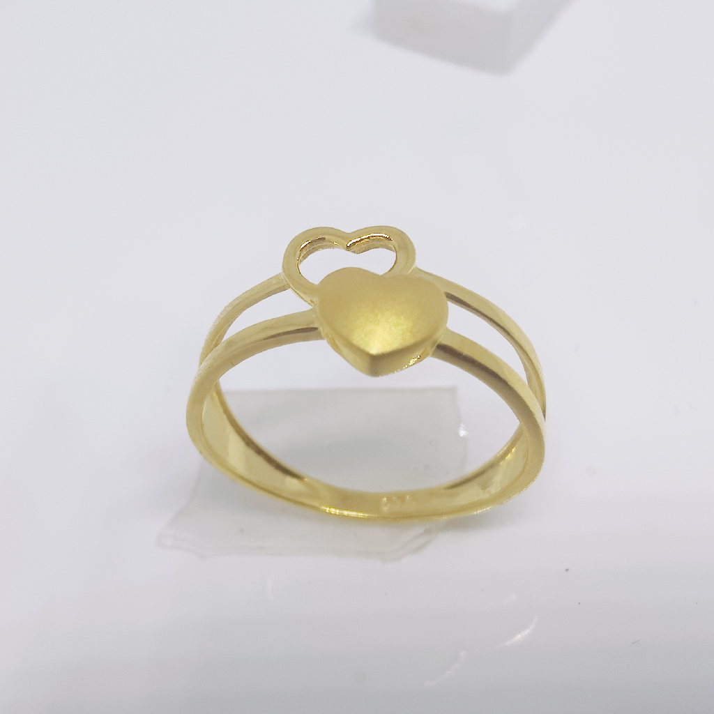 22k gold plain double heart shape ledies ring