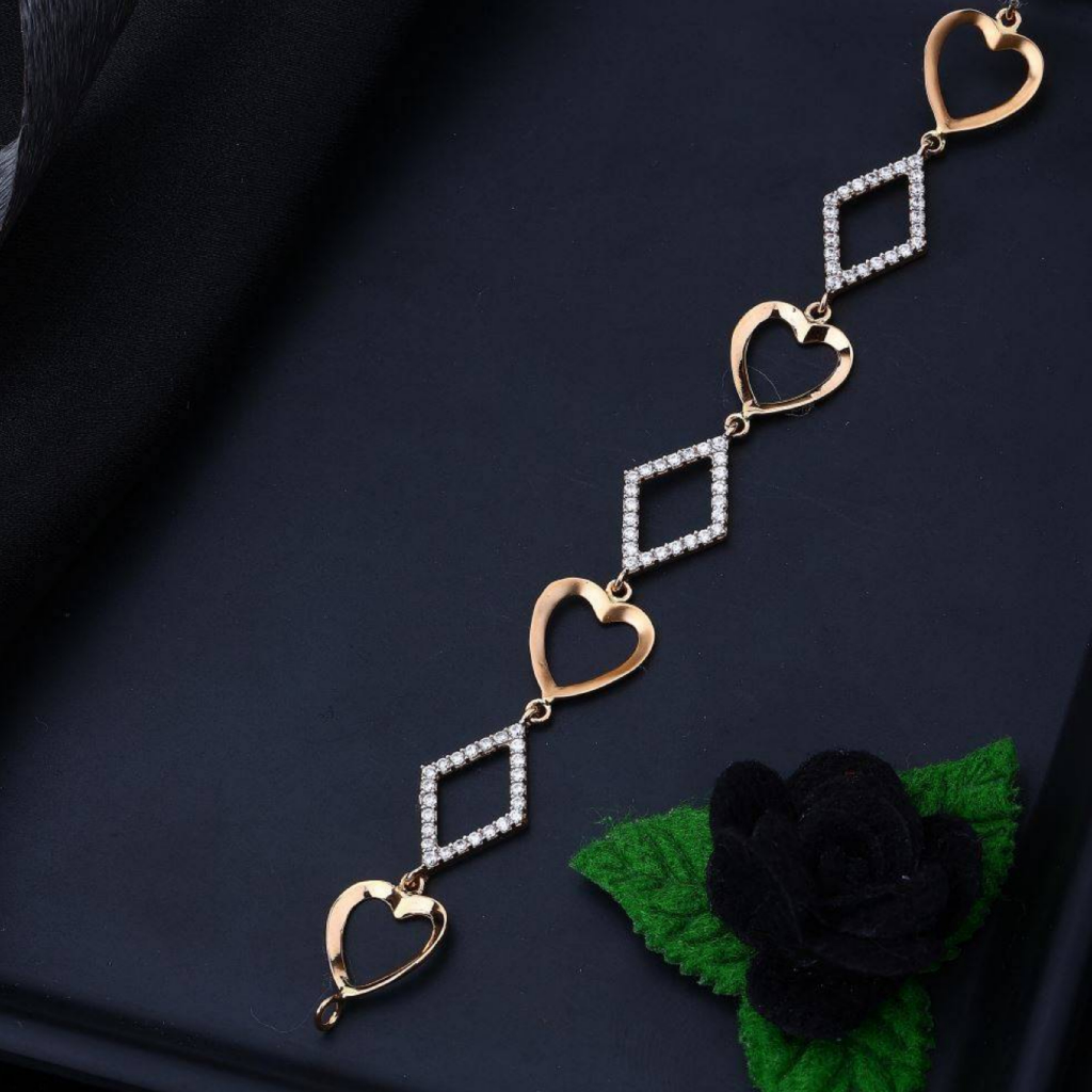 18k rose gold heart shape bracelet