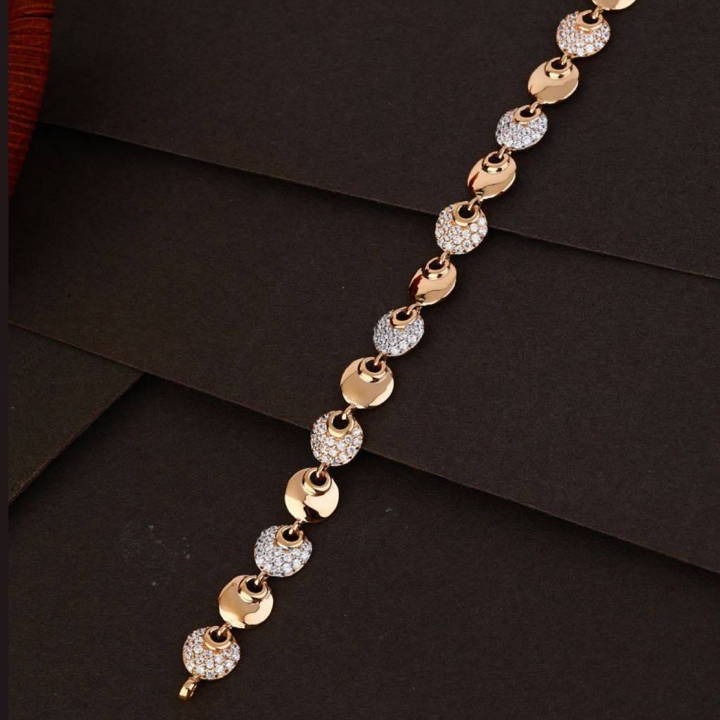 rose gold 18k round shape diamond ladies bracelet