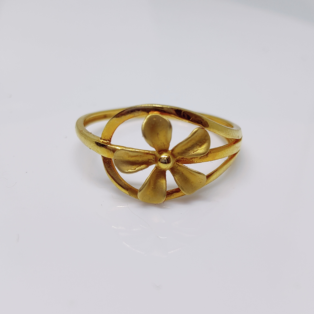 22k gold flower design exclusive plain ladies ring