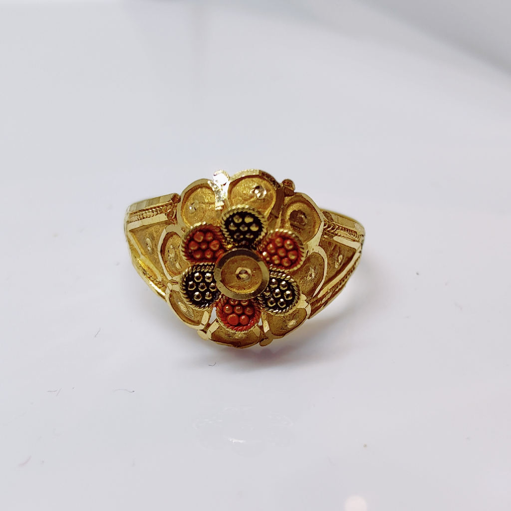 22k gold flower design exclusive ring