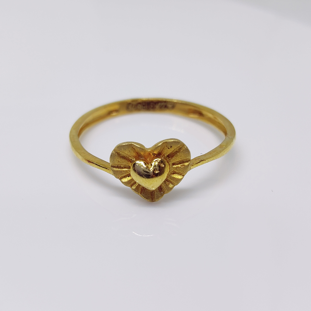 22k gold heart shape casting ring