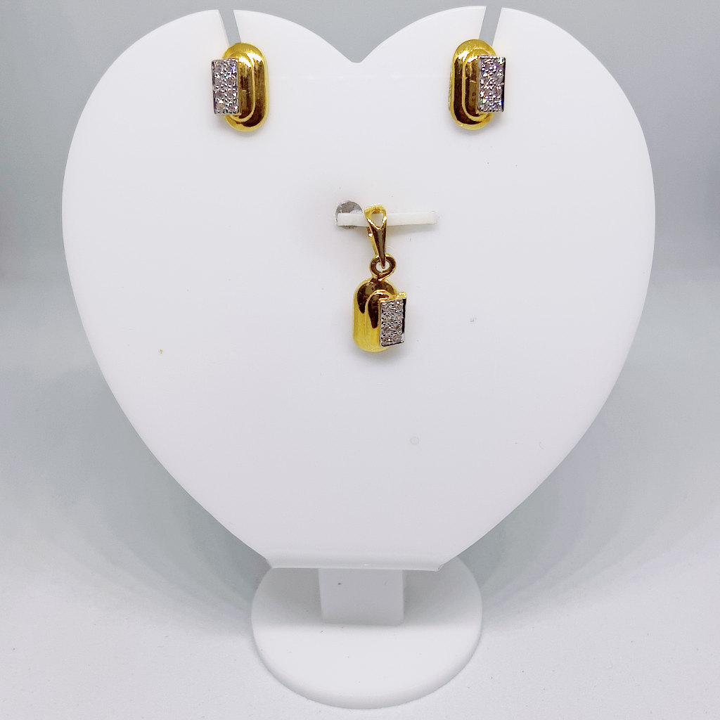 22k gold Elegant CZ collection pendant set