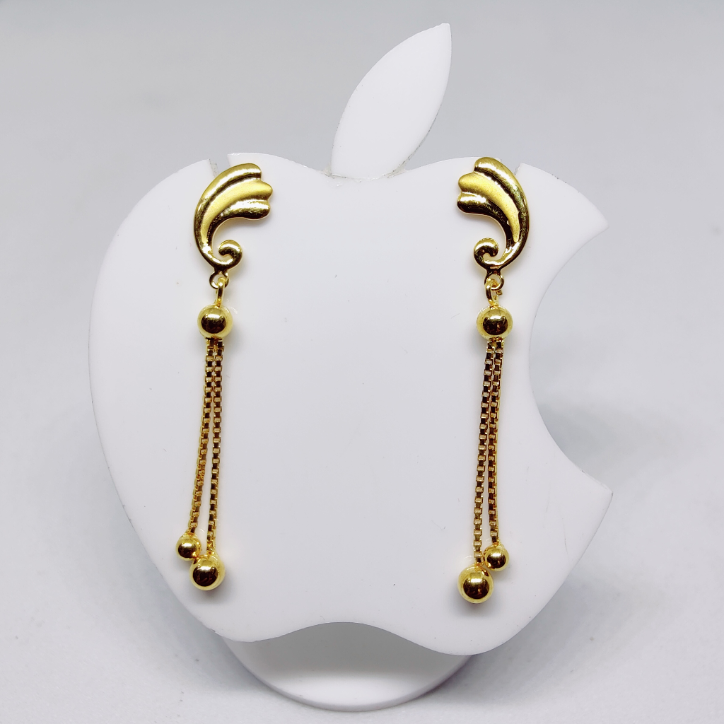 18k gold plain hanging earring