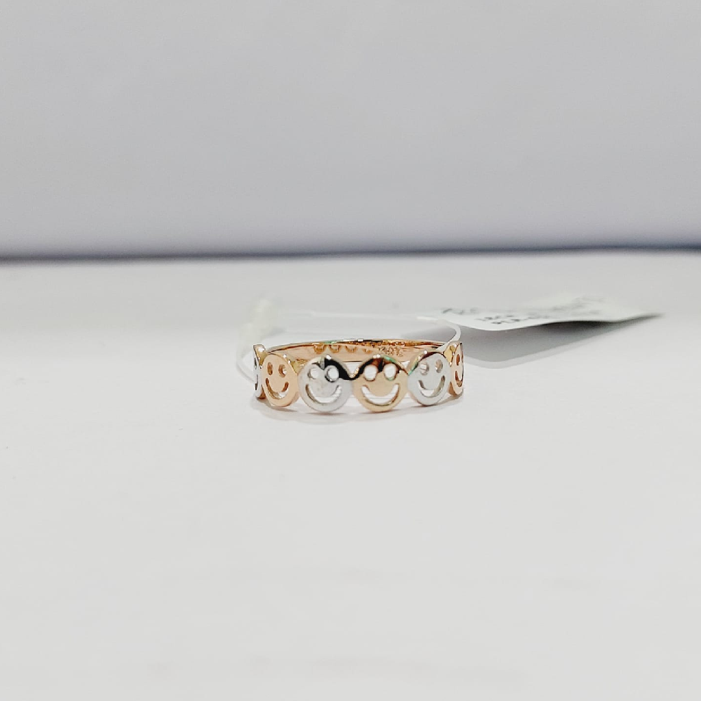 18k gold smiley rose gold ladies ring