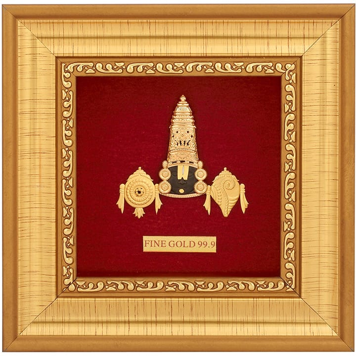 24k gold leaf tirupati balaji frame