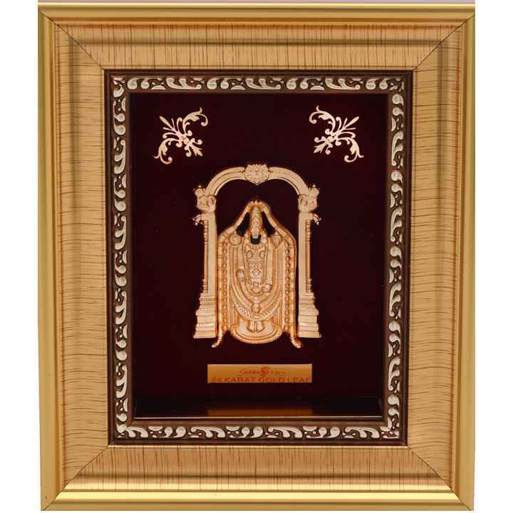 24k gold leaf tirupati balaji frame