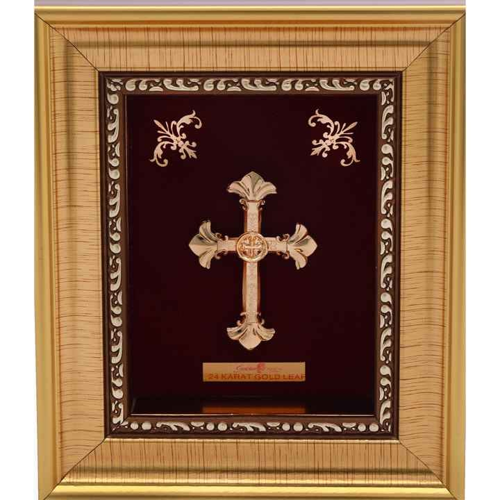 24k gold leaf cross frame
