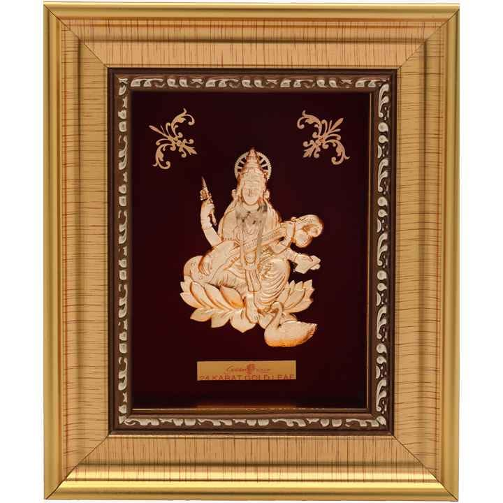 24k gold leaf saraswatiji gifteble frame
