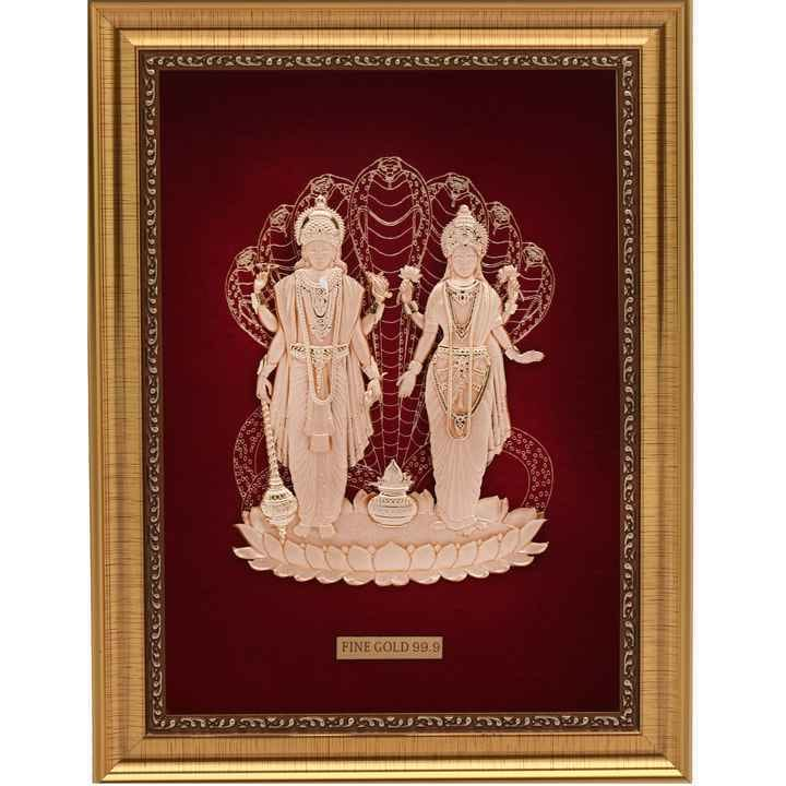 24k gold leaf Vishnu-laxmiji frame