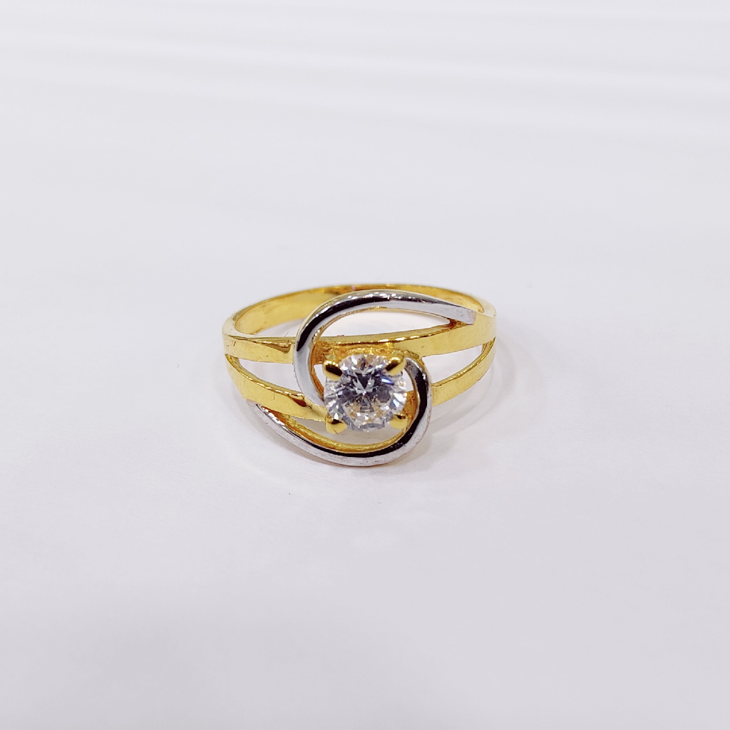 Yellow Gold Elite Single Stone CZ Ring
