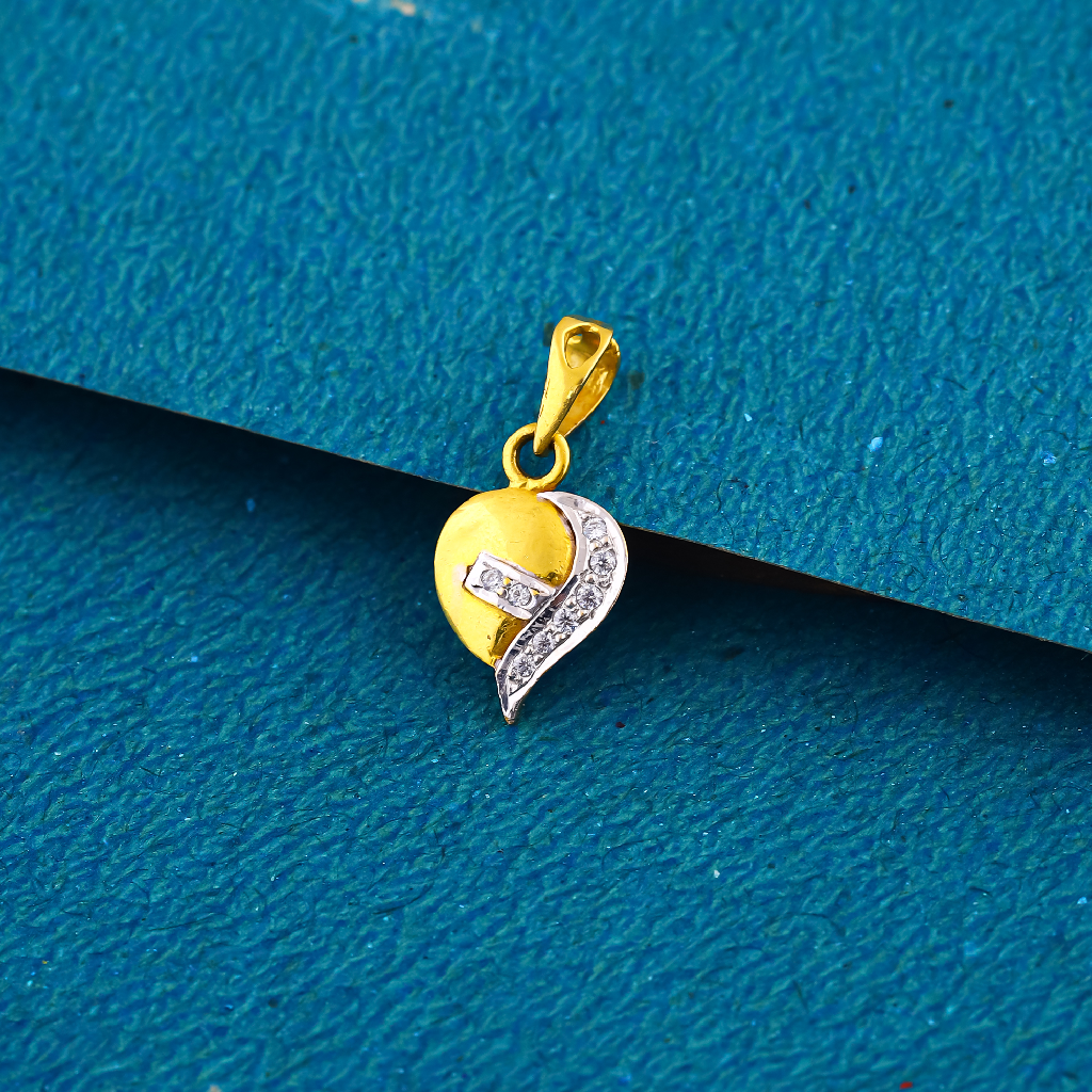 22k gold pan shape diamond collection casting pendant