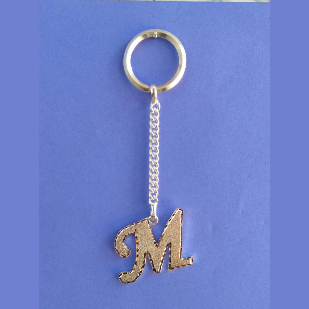 silver M Alphabet letter exclusive casting kiychain