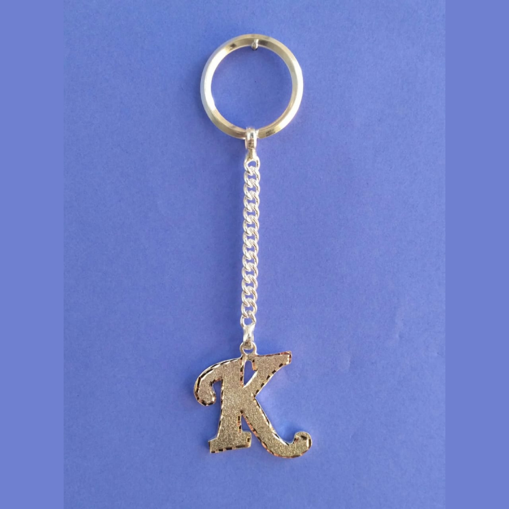 silver K Alphabet letter exclusive casting kiychain