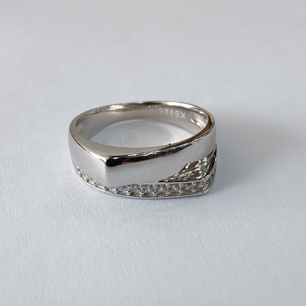 925 sterling silver cross design ladies ring