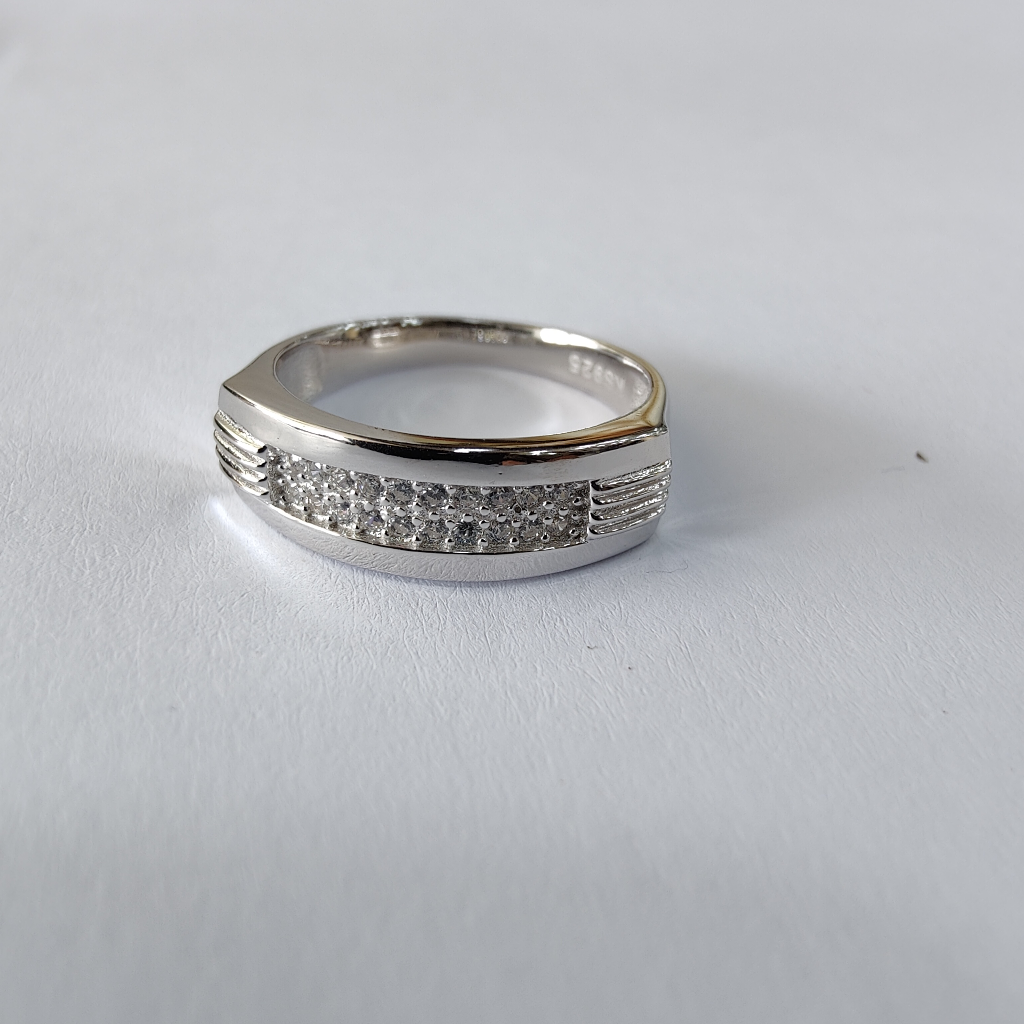 925 sterling silver diamond ladies and gents ring